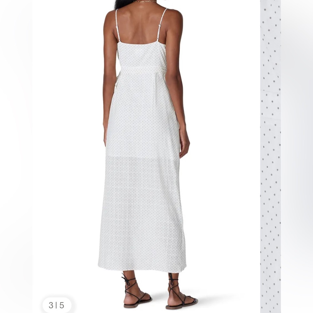 Line & Dot Lillie Polka Dot Wrap Cotton Maxi Dress White Size Small - Picture 5 of 8